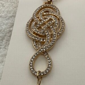 15” Gold-toned Rhinestone Knot Necklace